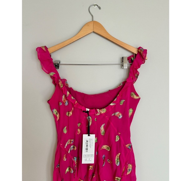 SALONI Pink Midi Dress with Pattern - Picture 6 of 11